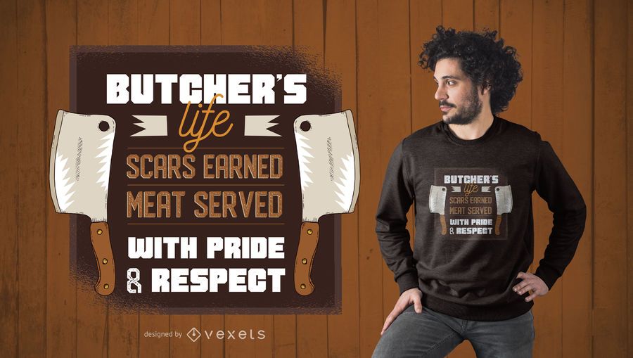 Diseño de la camiseta de la cita del carnicero Diseño de la camiseta de la cita del carnicero