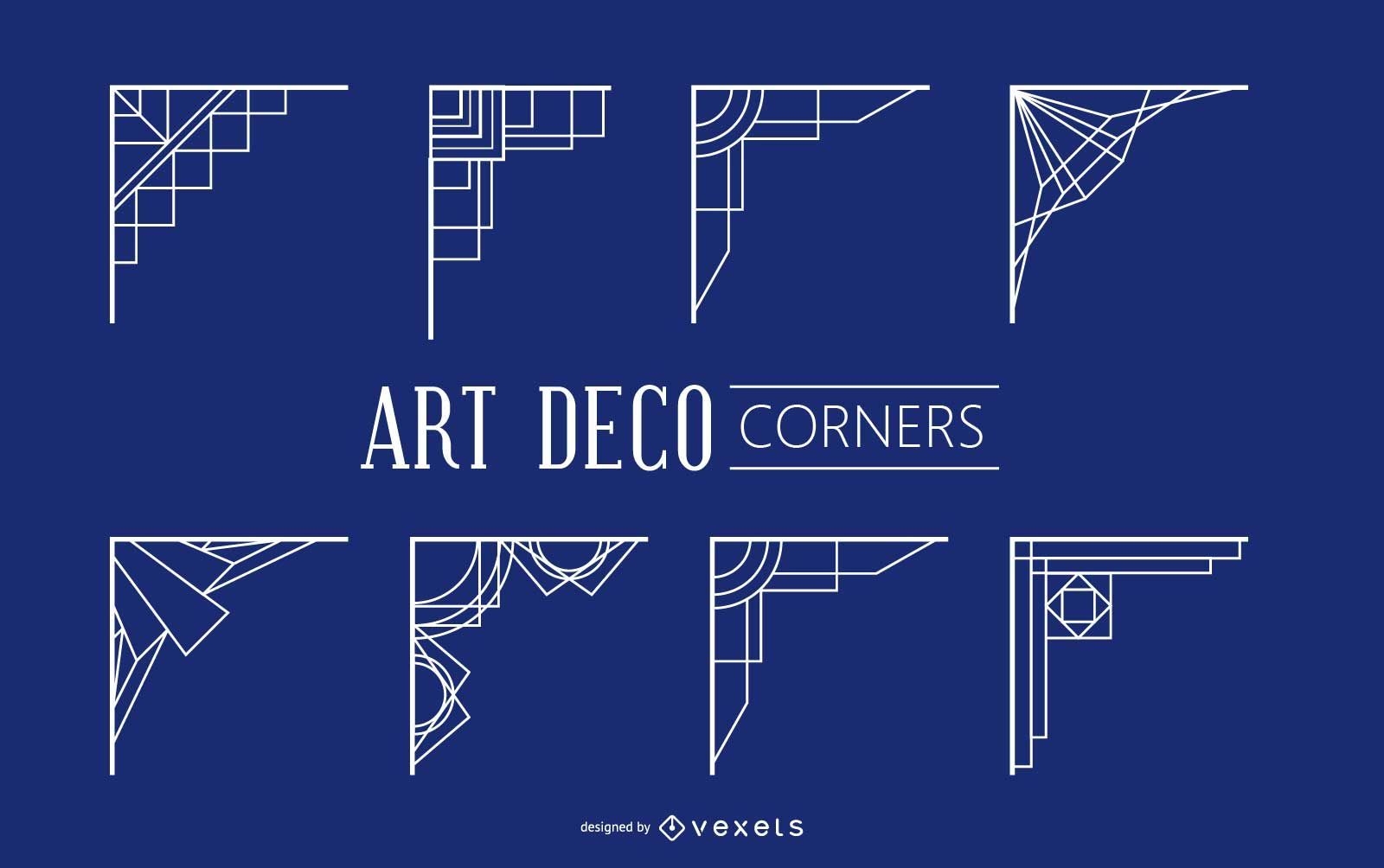 Vintage Geometric Art Deco Corners