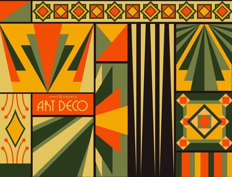 Colorful Art Deco Background Vector Download