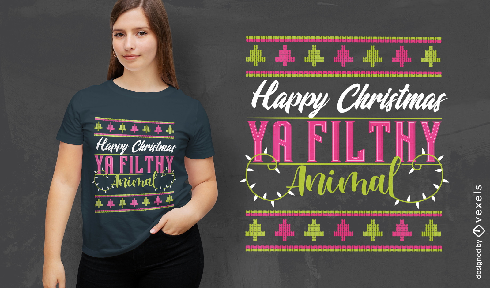 Feliz Navidad Ya Filthy Animal Diseño de camiseta