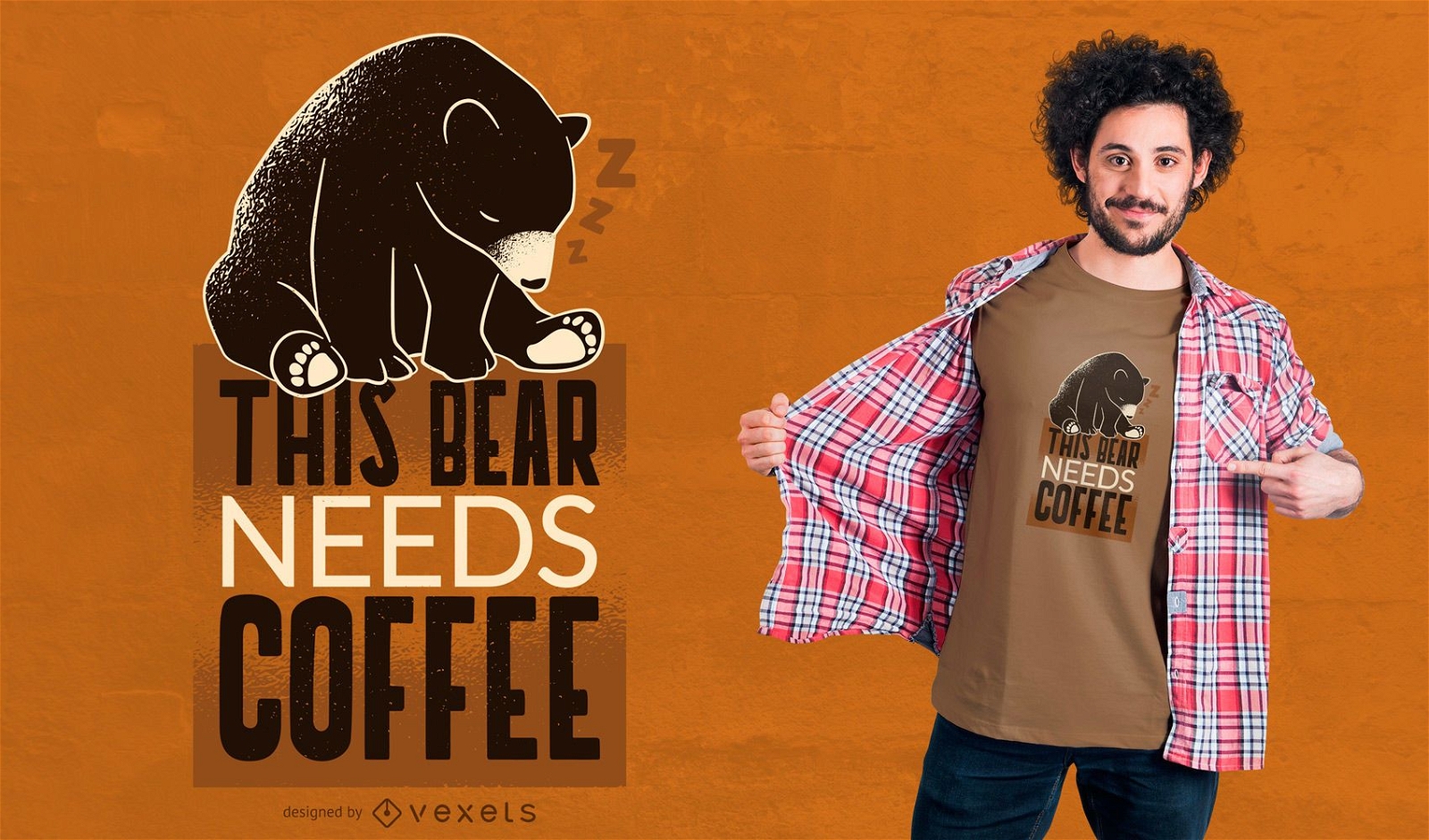 Coffee Bear T-shirt Design