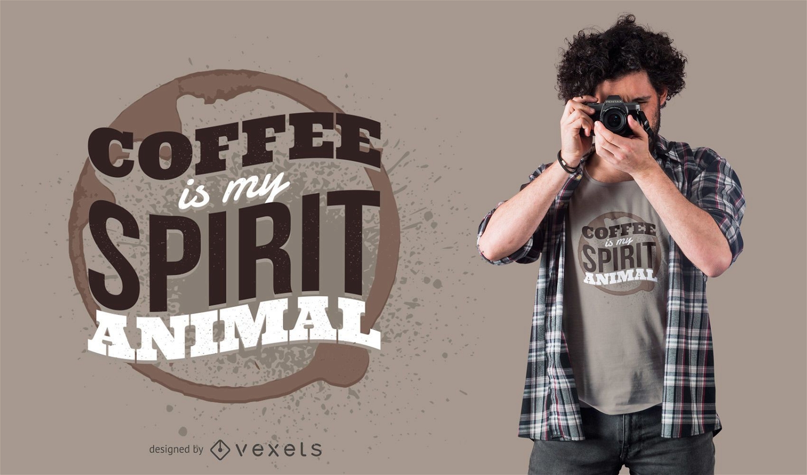 Kaffee-Geist-Tier-T-Shirt Design