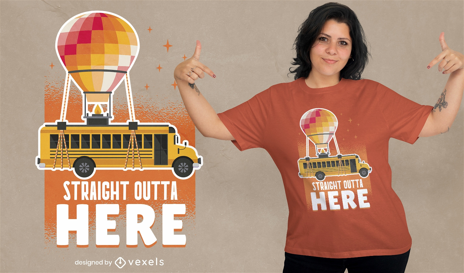 Flying bus Parody T-shirt Design