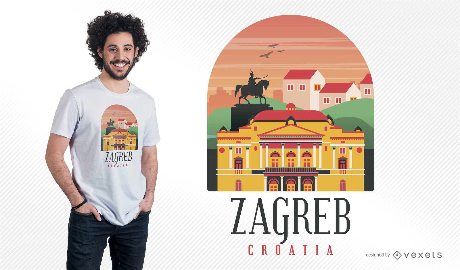 Zagreb Kroatien T-Shirt Design