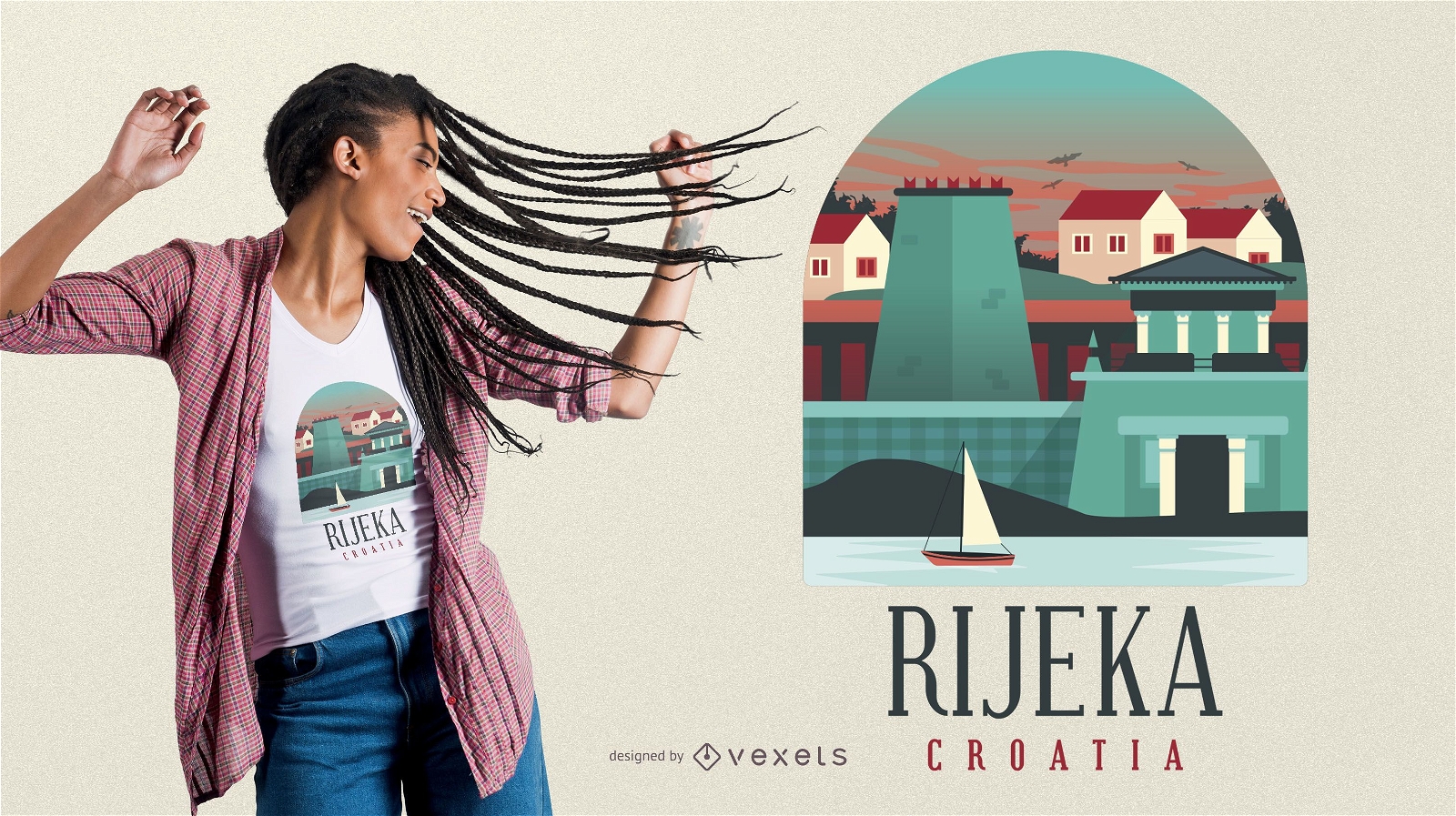 Rijeka Kroatien T-Shirt Design