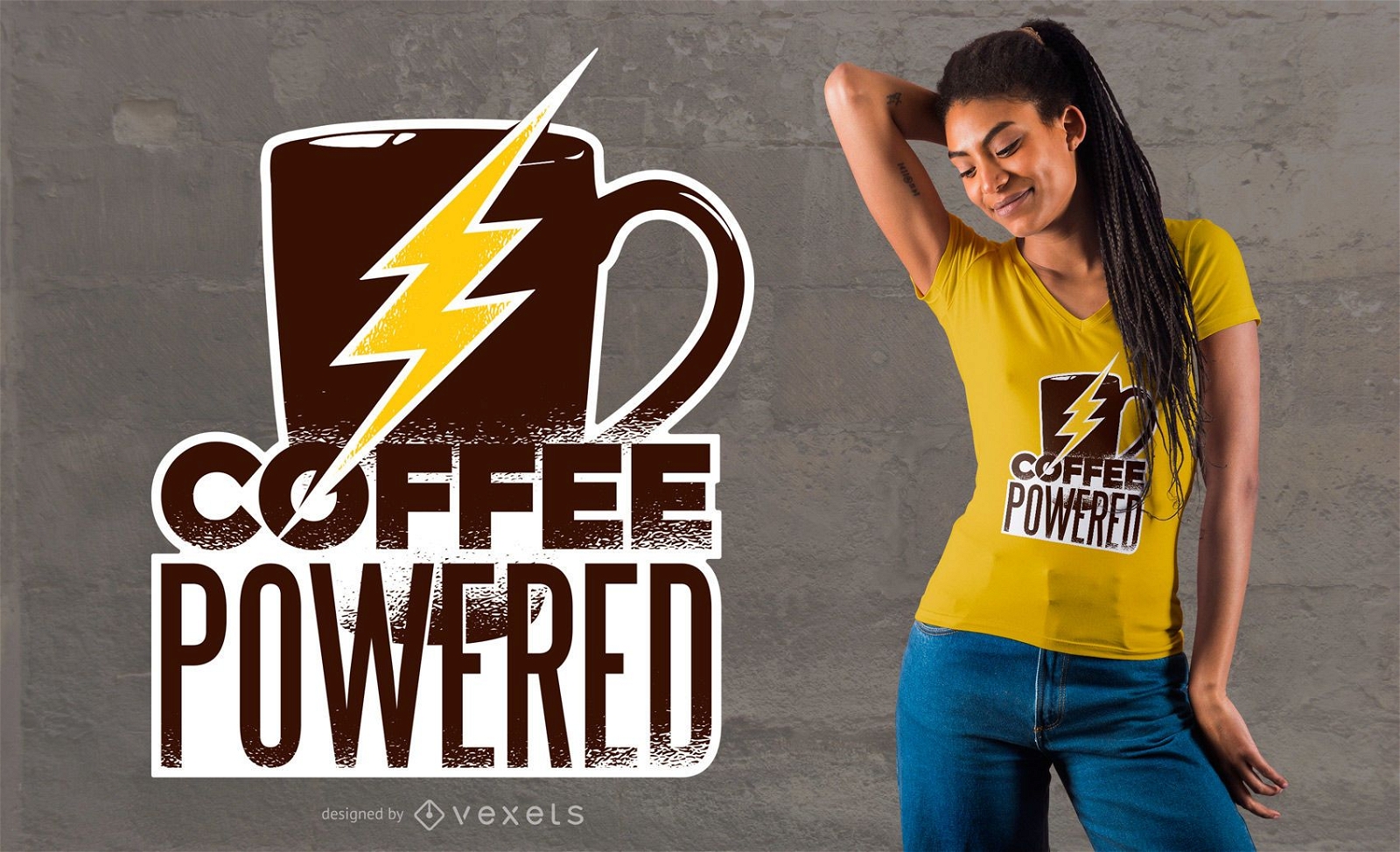 Design de camiseta movida a caf?