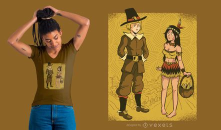 Pilgrim and Native T-shirt Design Pilgrim and Native T-shirt Design