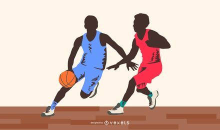 Jugadores de baloncesto silhoutte Jugadores de baloncesto silhoutte