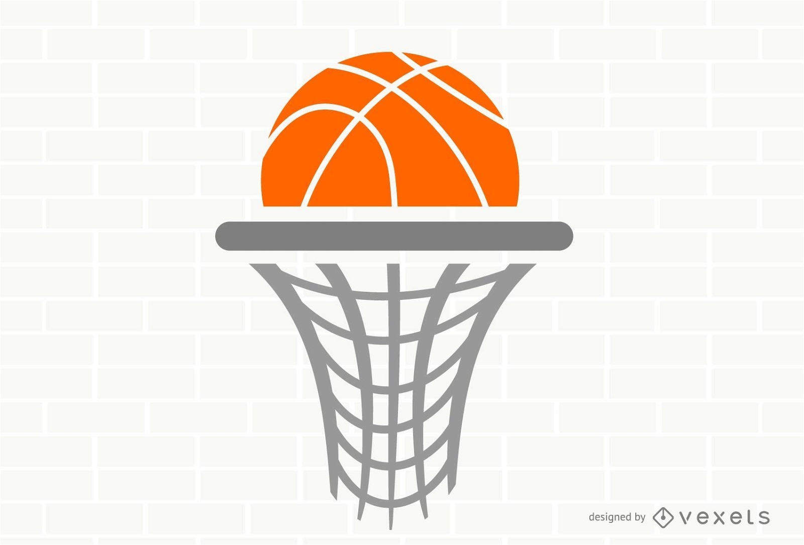 Plantilla de logotipo de aro de baloncesto plano