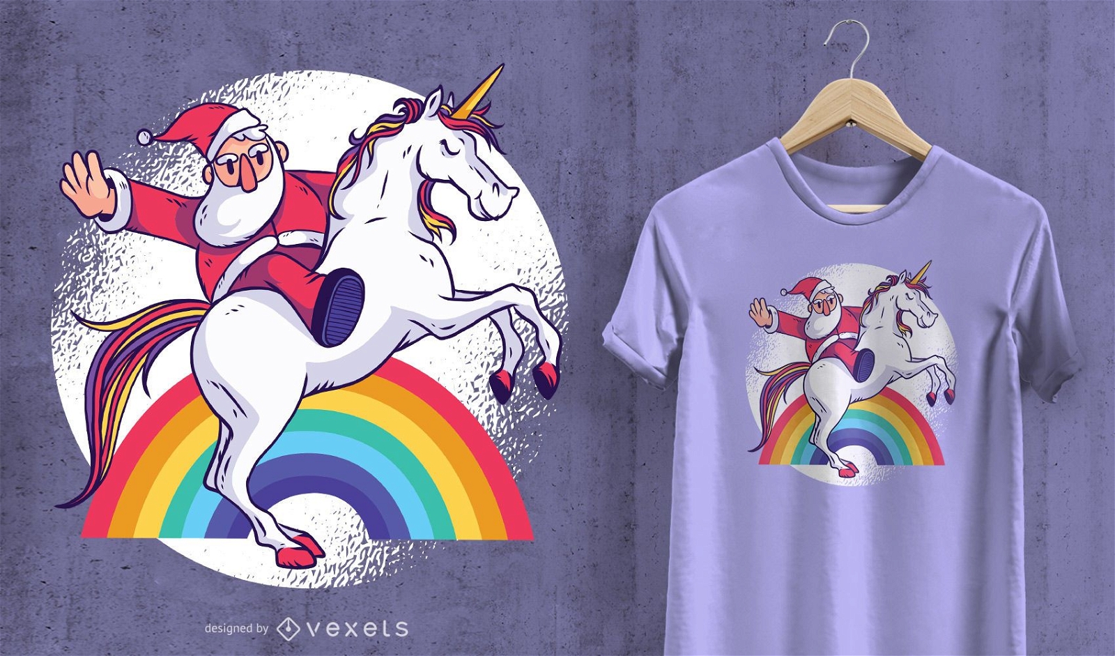 Santa Unicorn T-shirt Design