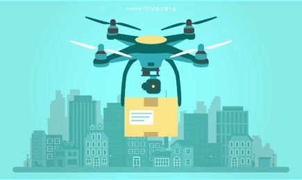 Ilustração de drone de entrega