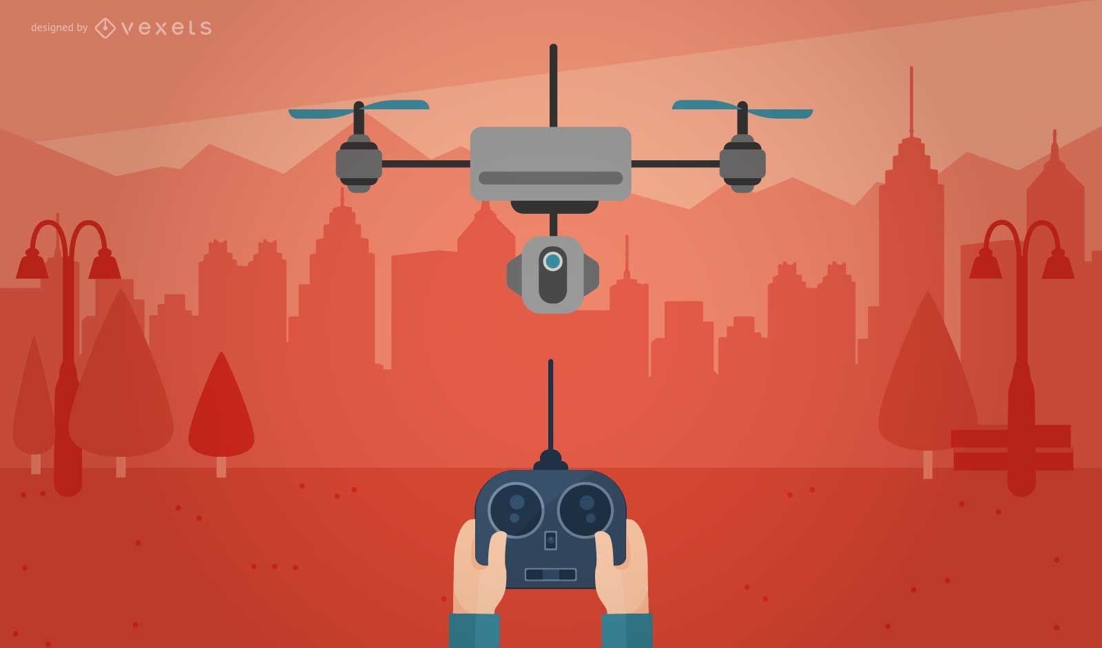 Ilustración de drone remoto