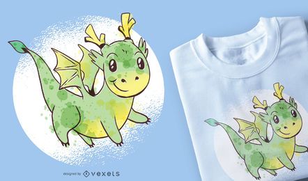 Diseño de camiseta de dragón lindo