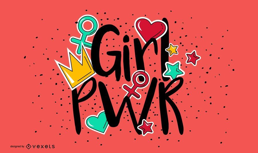 Projeto de rotulação de poder de menina Projeto de rotulação de poder de menina