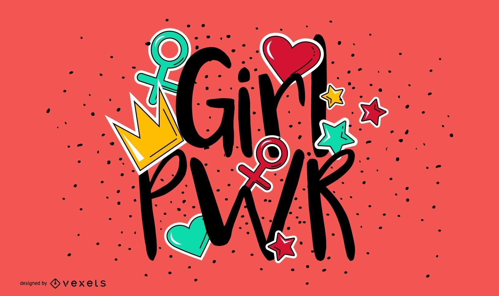 Girl Power Lettering Design