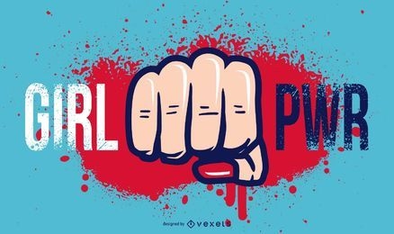 Girl Power Fist Illustration