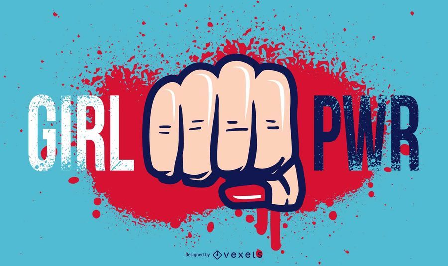 Ilustração de garota Power Fist Ilustração de garota Power Fist