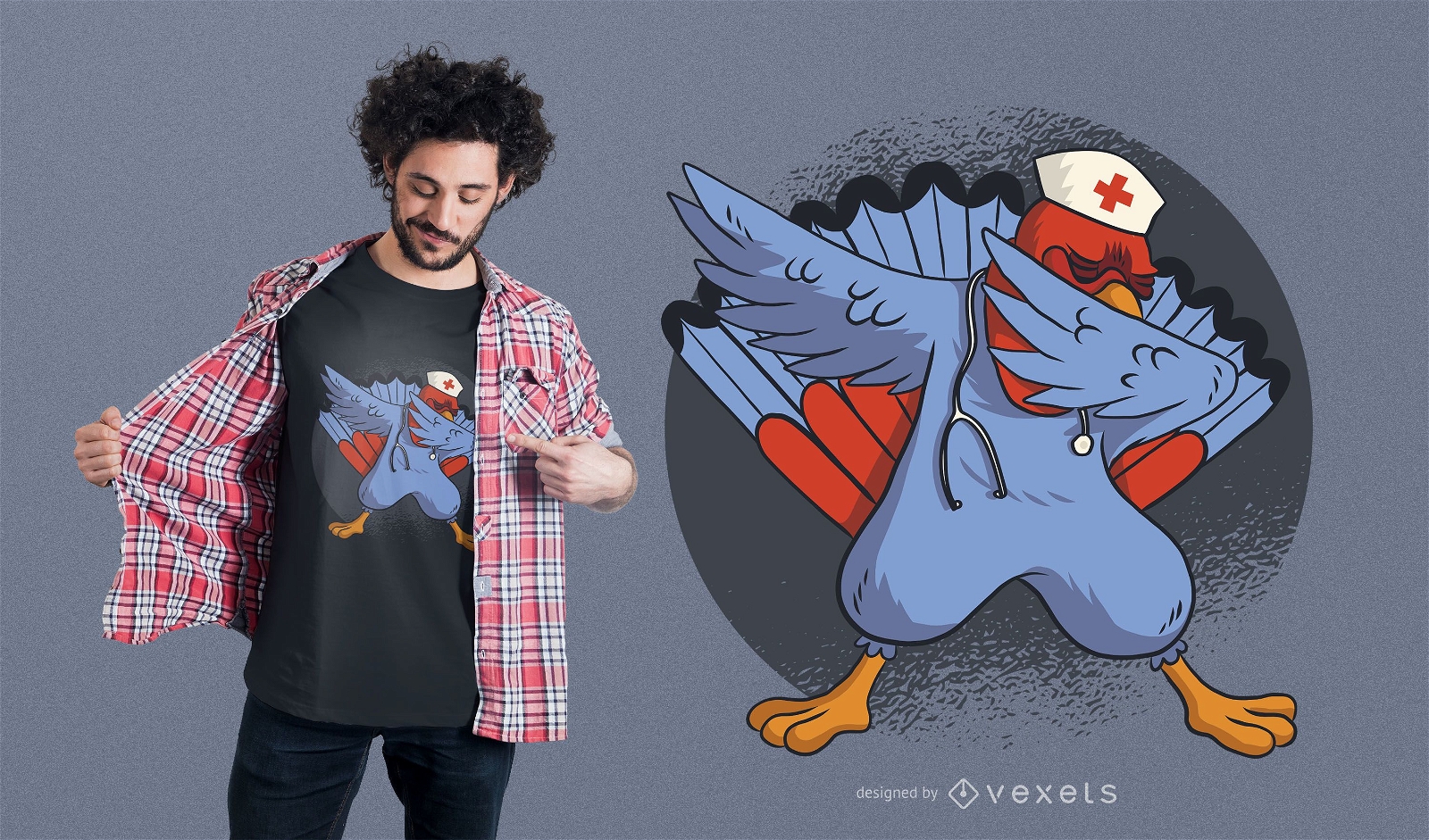 Design de camiseta para enfermeira turca