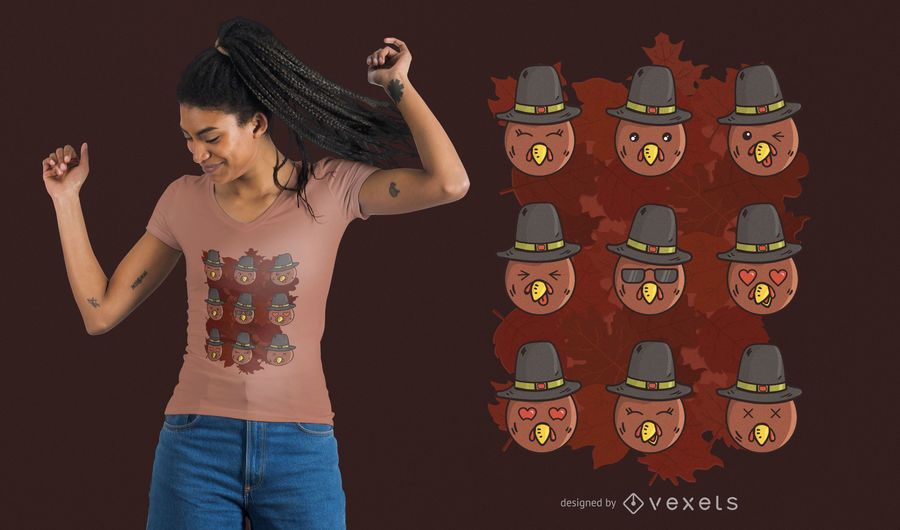 Turkey Emojis T-shirt Design Turkey Emojis T-shirt Design
