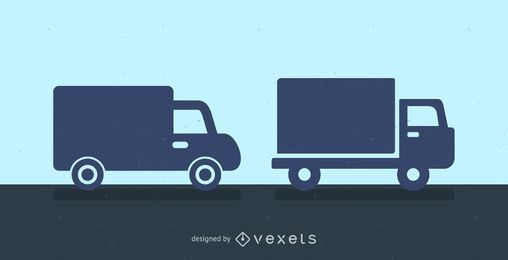 Delivery trucks silhouette icon Delivery trucks silhouette icon