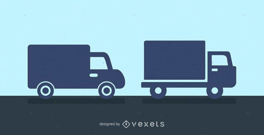 Delivery trucks silhouette icon Delivery trucks silhouette icon