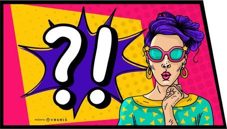 Ilustração de mulher em quadrinhos Ilustração de mulher em quadrinhos