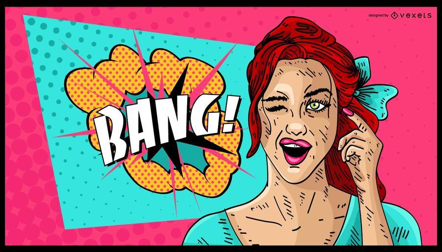 Comic Woman Bang Design Comic Woman Bang Design
