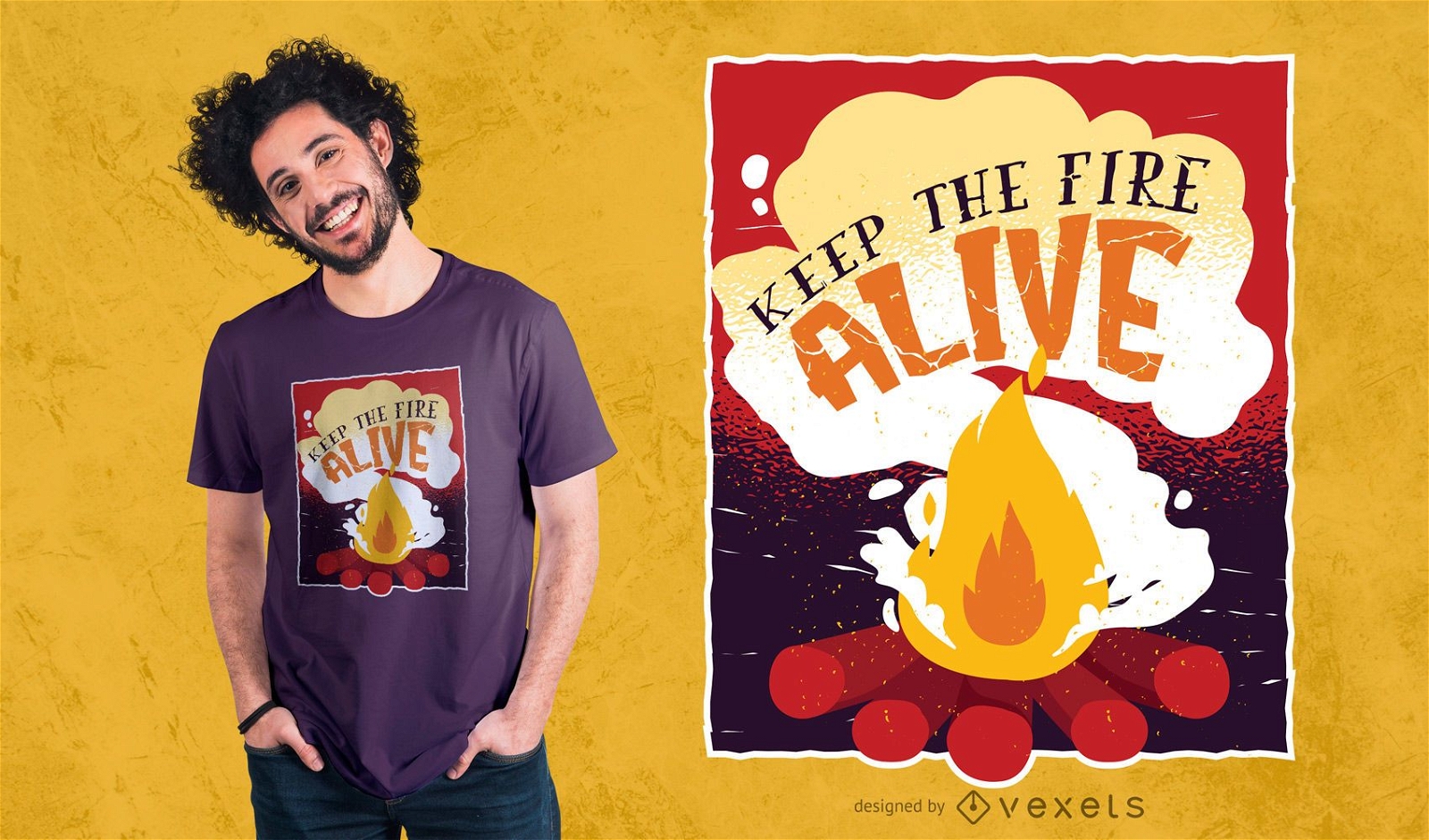 Design de camisetas Keep the Fire Alive