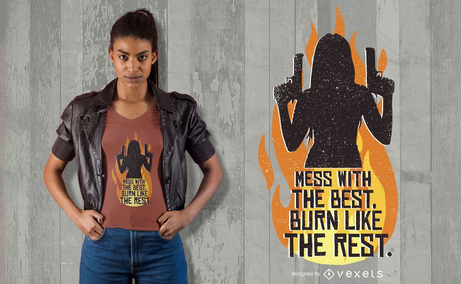 Woman With Guns T-shirt Design Woman With Guns T-shirt Design
