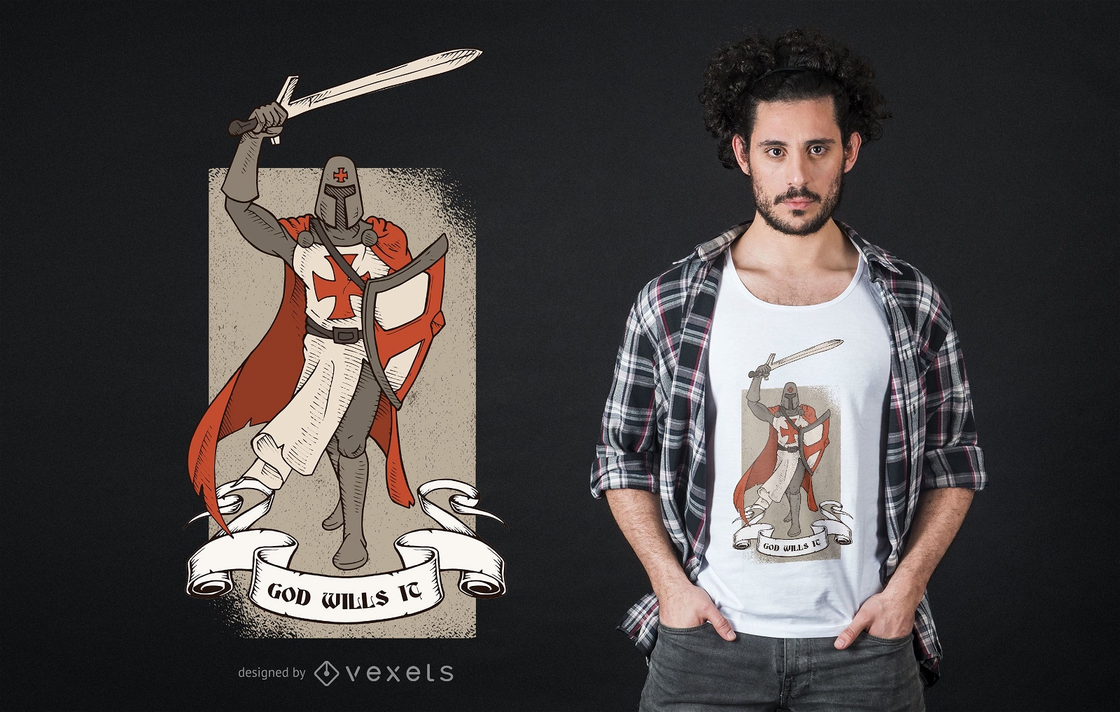 Diseño de camiseta Crusader Quote