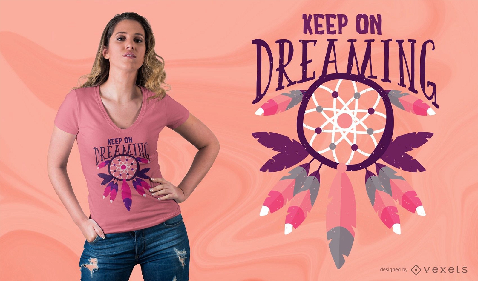Design de camisetas Keep On Dreaming