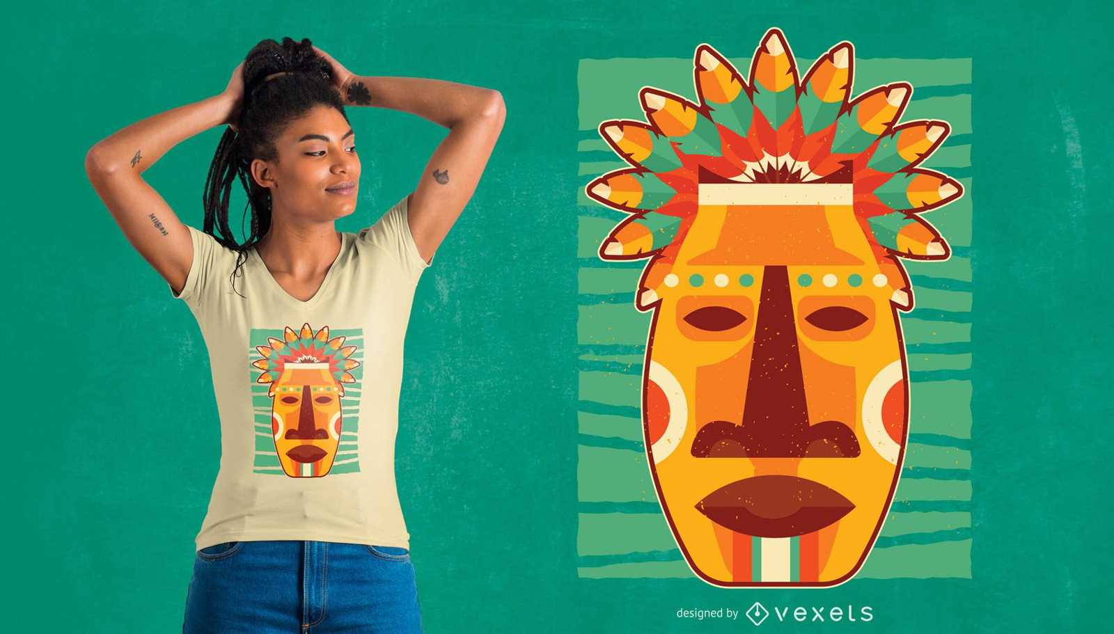 Dise?o de camiseta Mask Native