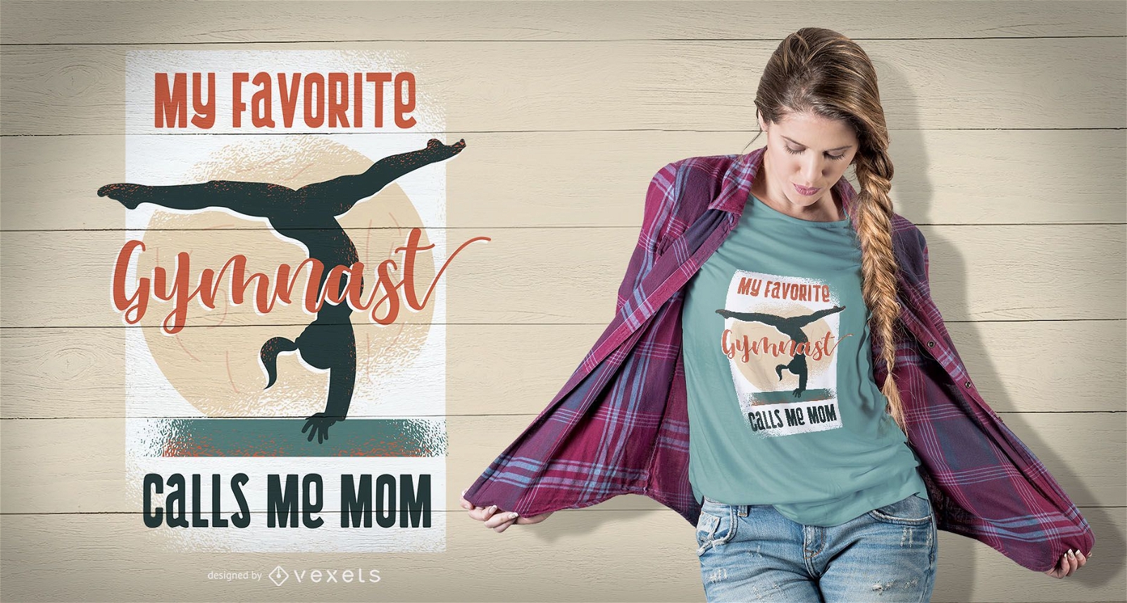 Design de camiseta para mamãe ginasta