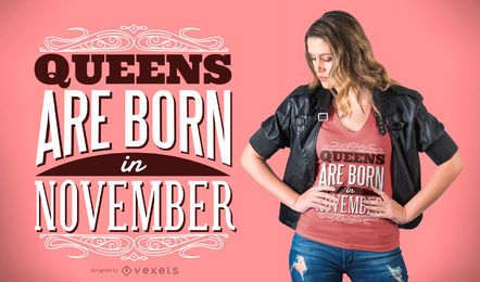 Diseño de camiseta Queens Are Born Diseño de camiseta Queens Are Born