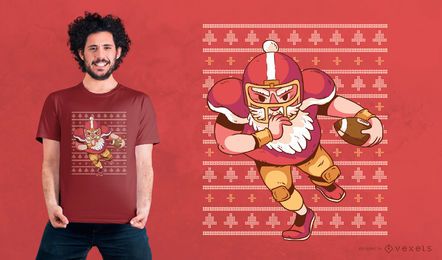 Diseño de camiseta de Navidad de fútbol de Santa