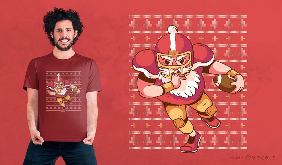 Projeto do t-shirt do Natal do futebol de Santa Projeto do t-shirt do Natal do futebol de Santa