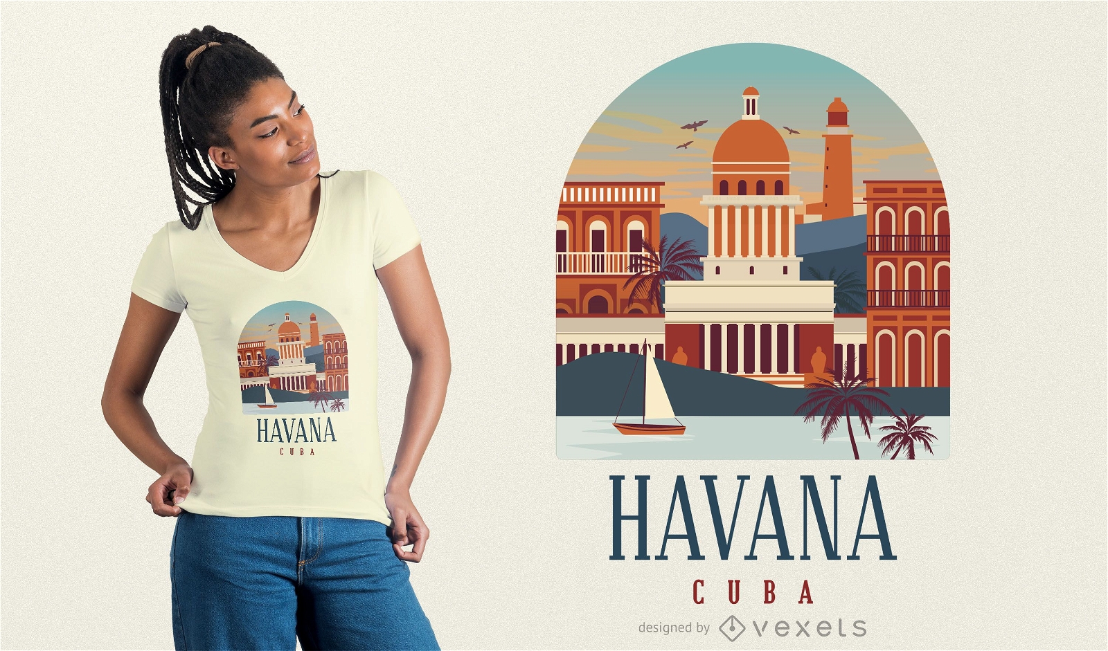 Dise?o de camiseta Habana Cuba
