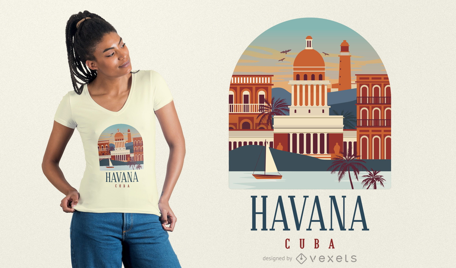 Havana Cuba T-shirt Design