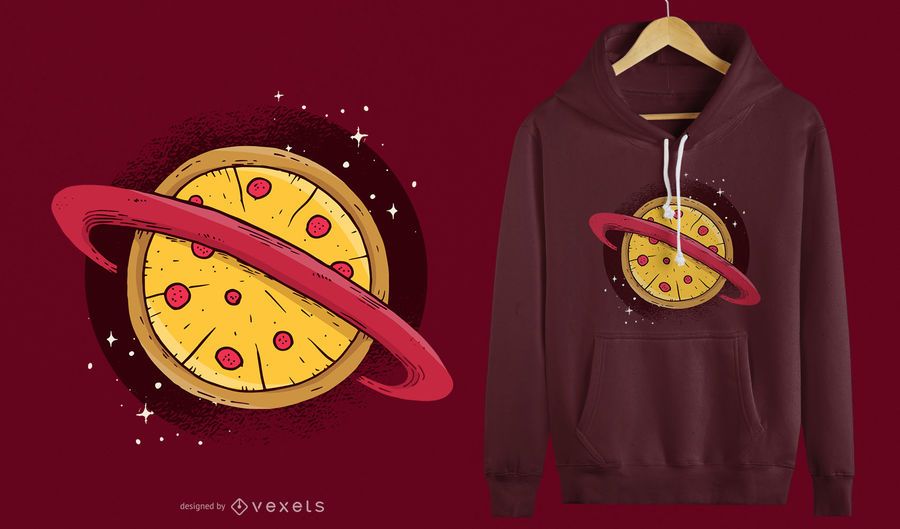 Projeto do t-shirt do planeta da pizza Projeto do t-shirt do planeta da pizza