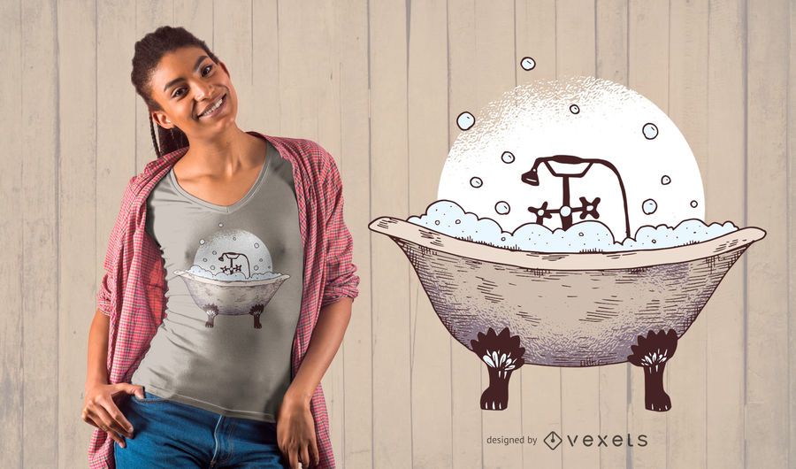 Projeto do t-shirt da banheira de Clawfoot Projeto do t-shirt da banheira de Clawfoot