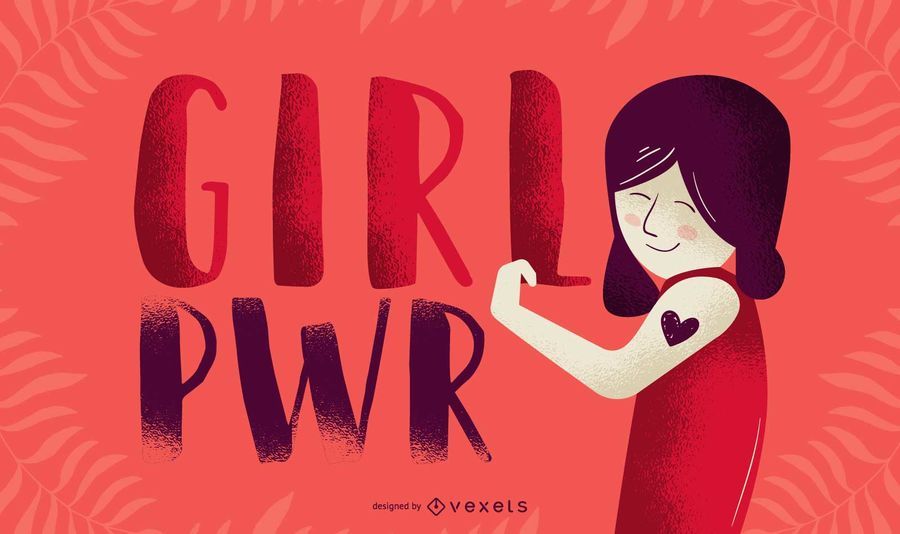 Girl pwr flexing illustration Girl pwr flexing illustration