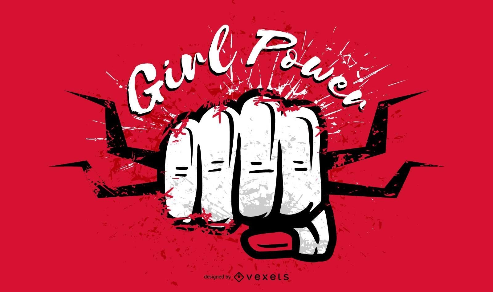 Girl power fist illustration design