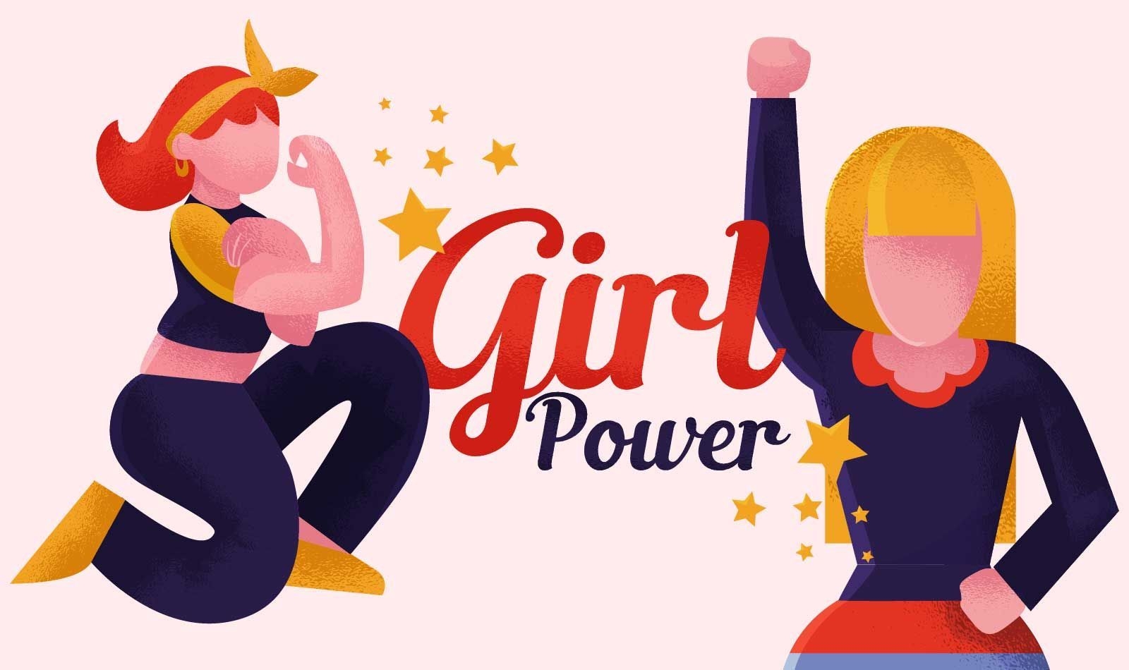 Girl power feminist illustration