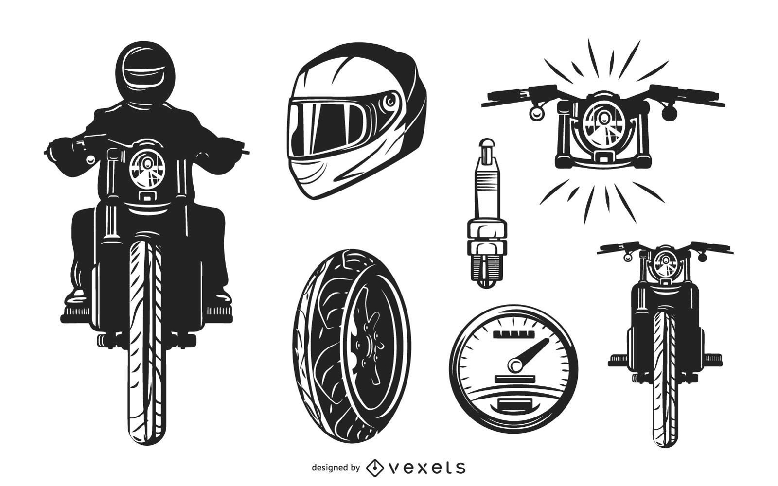 Casco de motocicleta blanco cool vector para pegatinas y tatuajes