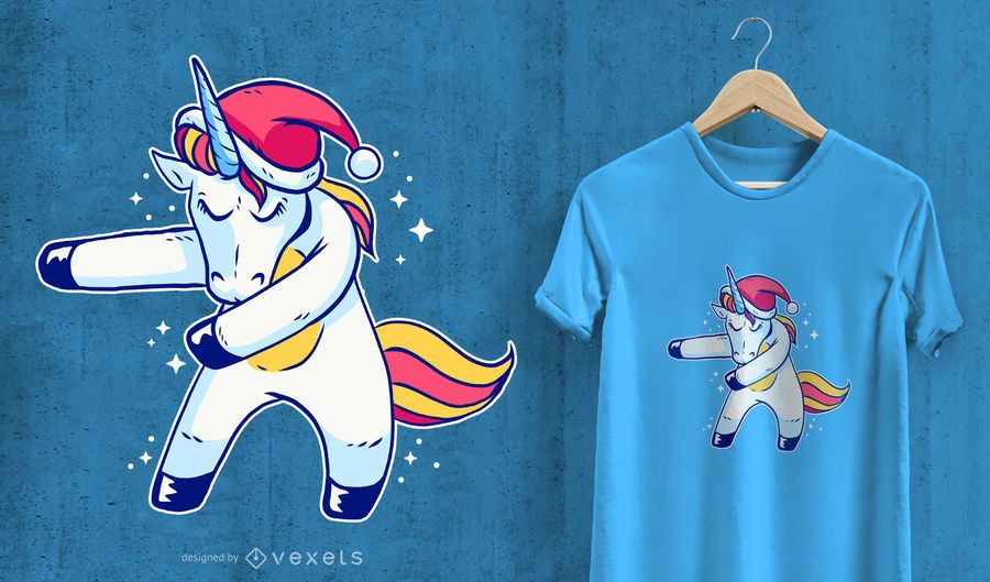 Projeto do t-shirt do Floss do unicórnio do Natal Projeto do t-shirt do Floss do unicórnio do Natal