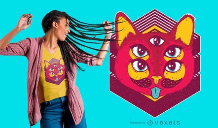 Psychedelic Cat T-shirt Design Psychedelic Cat T-shirt Design