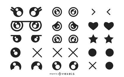 Conjunto de ilustração de olhos de desenho animado Conjunto de ilustração de olhos de desenho animado