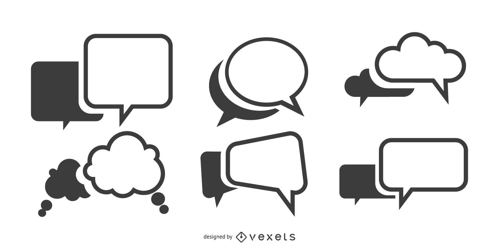 Speech Bubbles Vector Set