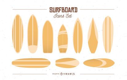 Conjunto de ícones de pranchas de surfe
