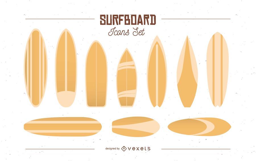 Surfboard Icons Set Surfboard Icons Set